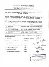 BERITA ACARA HASIL PENELITIAN KELENGKAPAN DAN KEABSAHAN ADMINISTRASI BAKAL CALON PAMONG KALURAHAN